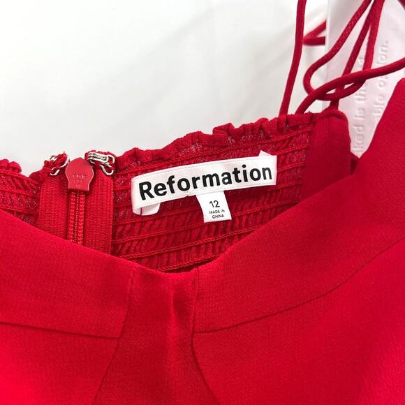 Reformation Women's Cherry Kourtney Dress 12 - Picture 6 of 11